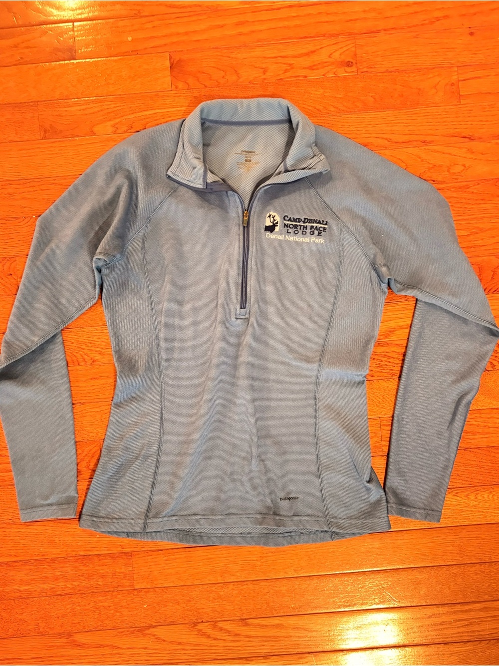 Patagonia Women's Light Blue Half-Zip Pullover from Camp Denali